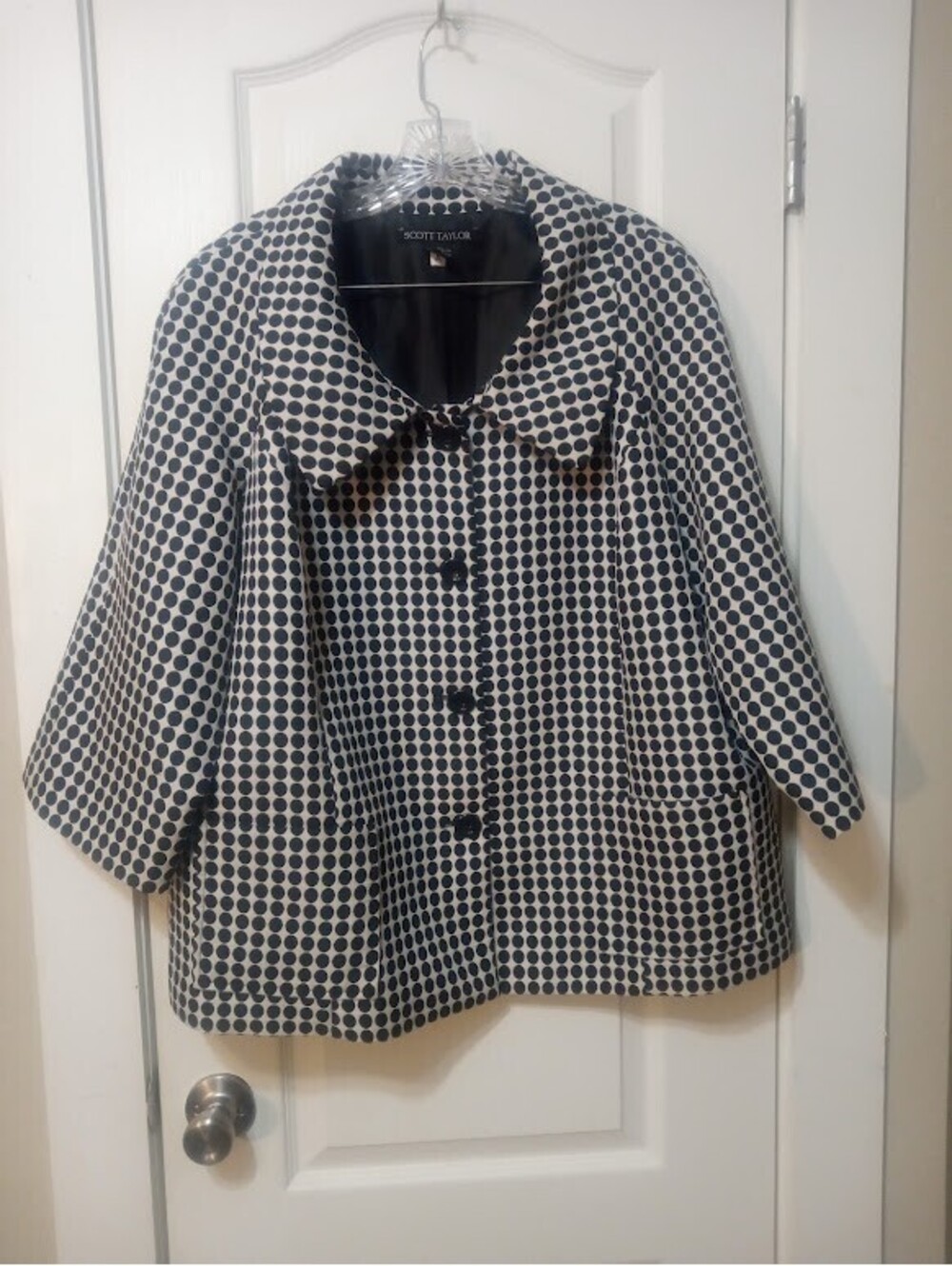 Scott Taylor Black & White Polka‑Dot Jacket | Size 2X